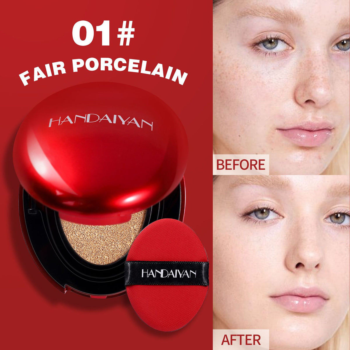 Handaiyan 6 Colors Concealing Foundation With Air Cushion Lasting Moisturizing