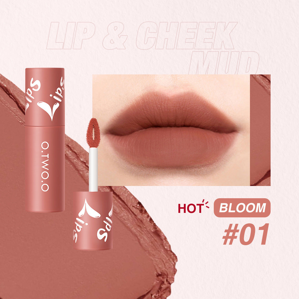 O.TWO.O Matte Fog Face Lip And Cheek Dual-use Powder Blusher Lipstick Air Lip Glaze