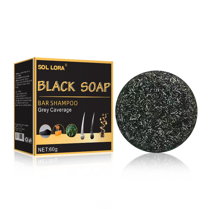 Jaysuing Black Thick Hair Care Cleansing Scalp Supple Hair Hair Fixation Shampoo Soap