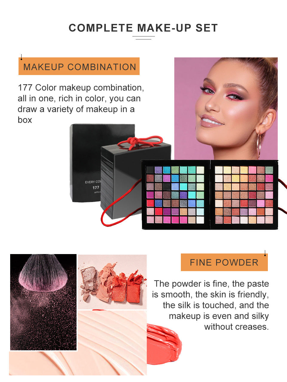 Cross-border Makeup 177 Color Eye Shadow Blush Lip Gloss Nourishing Multifunctional Set Face