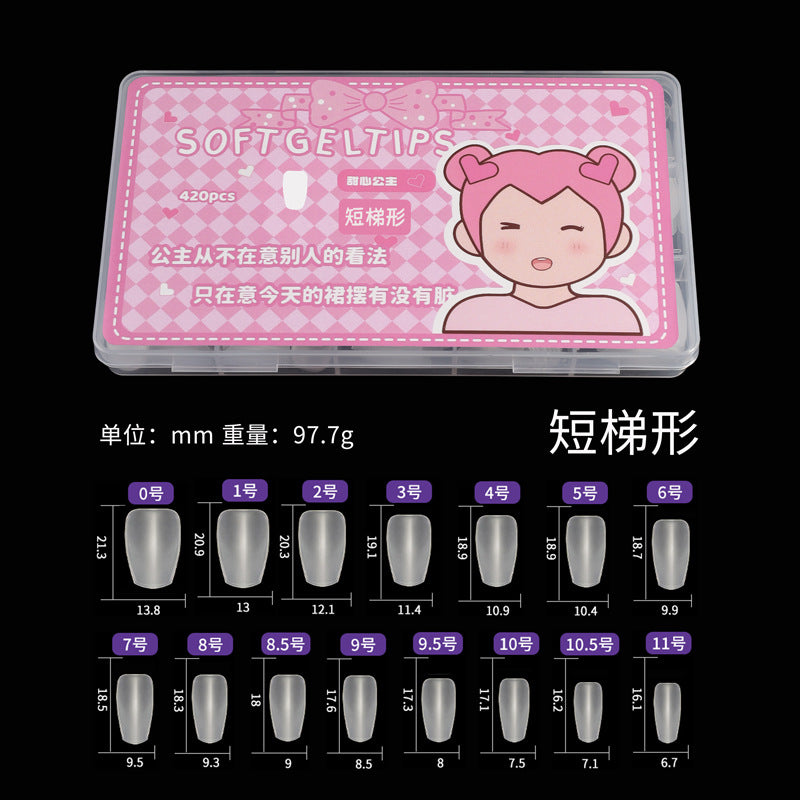 Ultra-short Frosted Nail Tips Ultra-thin Seamless Water Drop Almond Carving-free Grinding