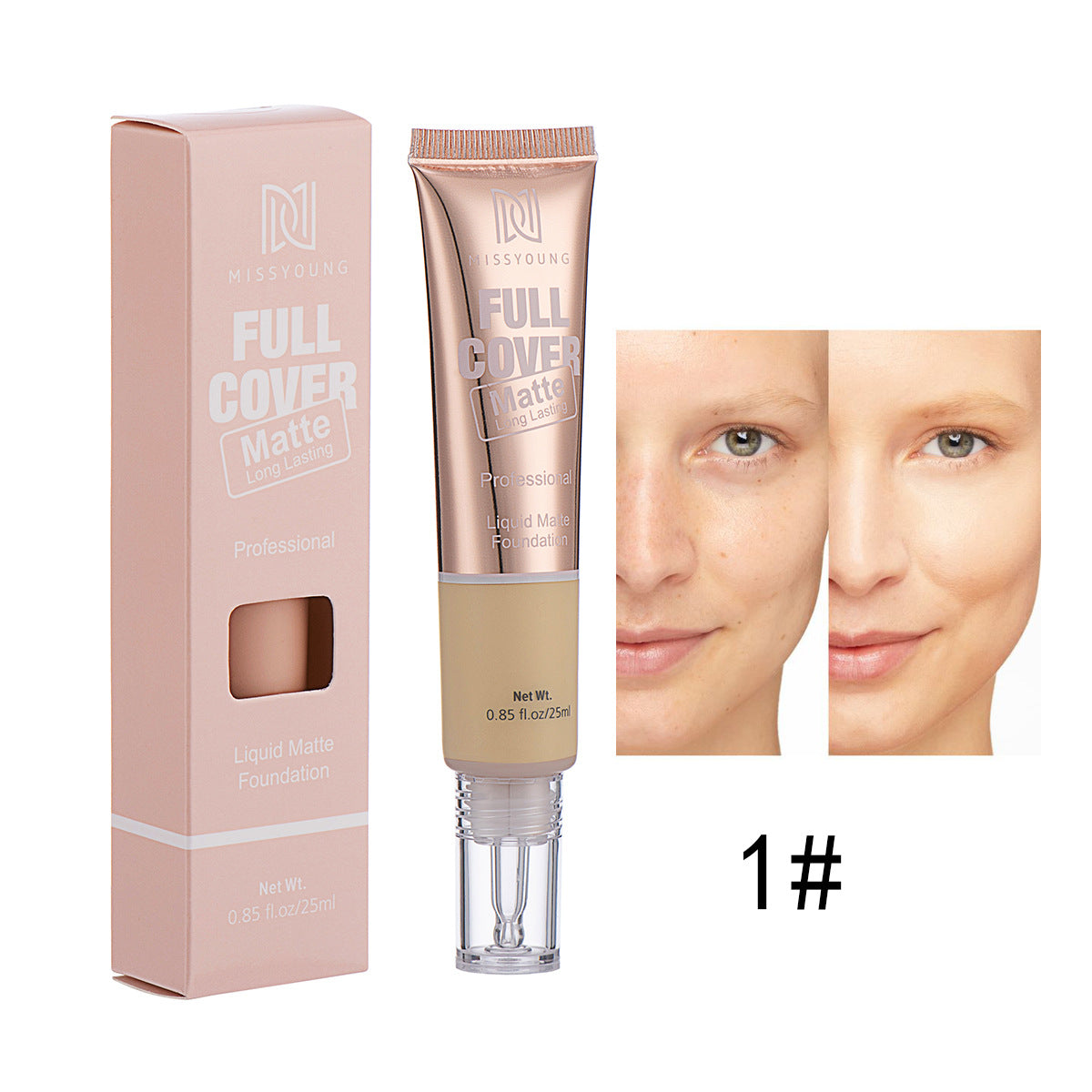 MissYoung Lightweight Breathable Concealer Matte Liquid Foundation