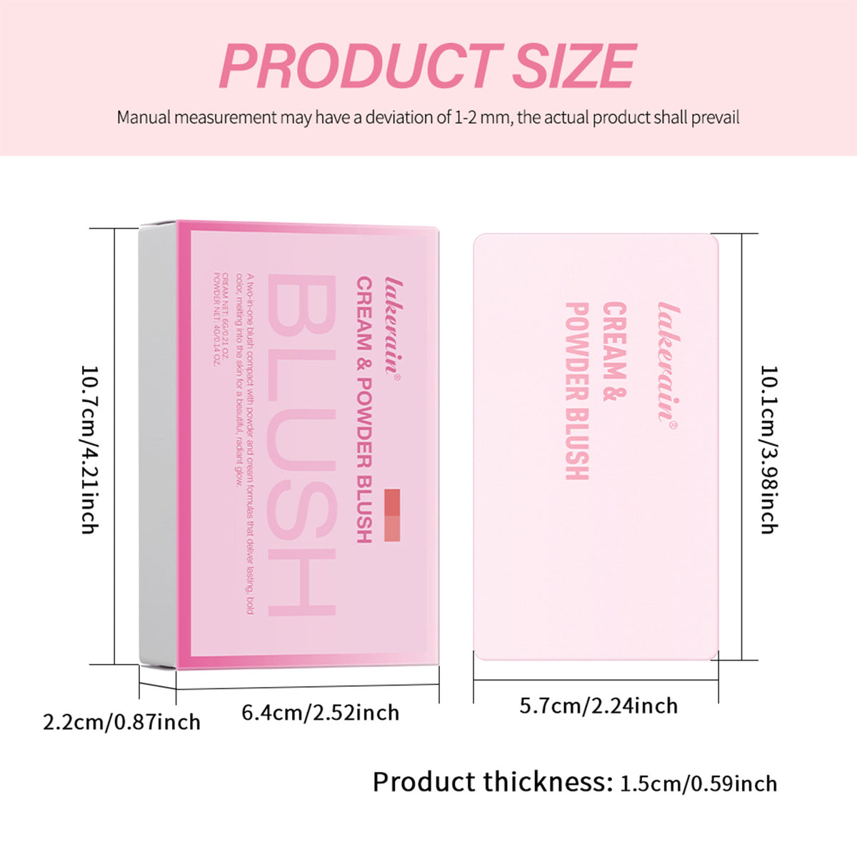 Lakerain Two-in-one Blusher Blush Powder Plate Not Easy To Smudge