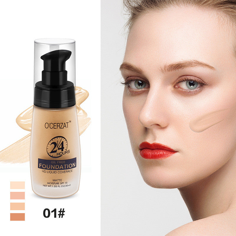 O'cerzat Long Lasting Concealer Oil Control Moisturizing Non-fading Liquid Foundation