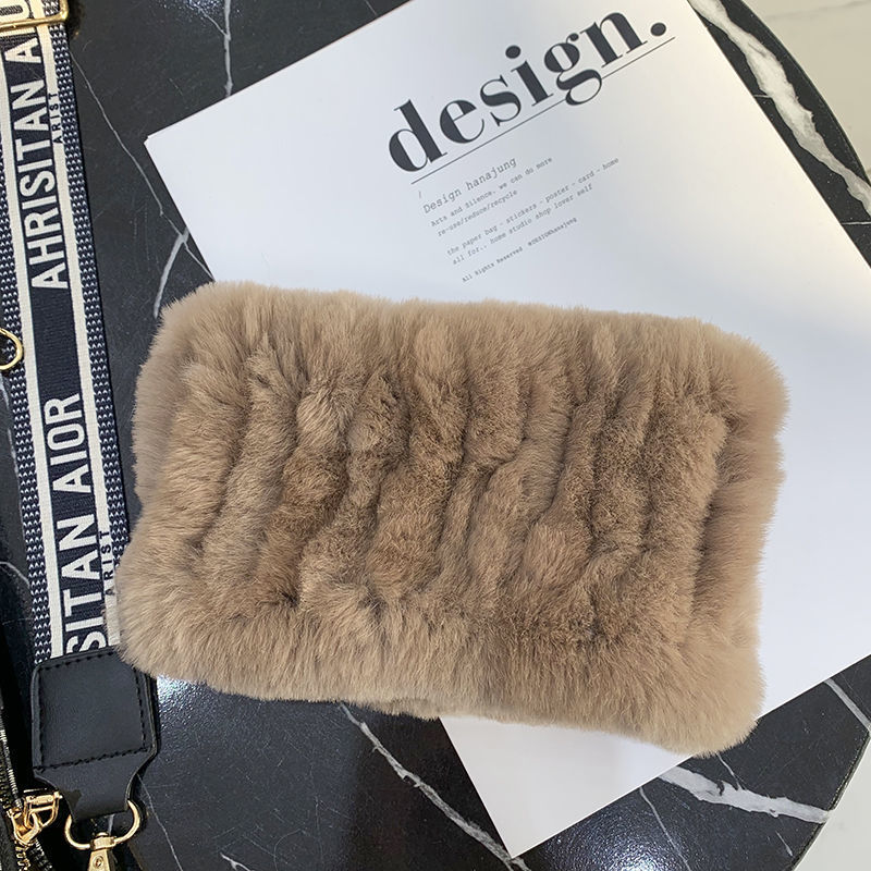 Rex Rabbit Fur Bandana Women's Winter Elastic Net Skin Markf Hair Band Wild Grass Plush Headband Children's Skin Markf