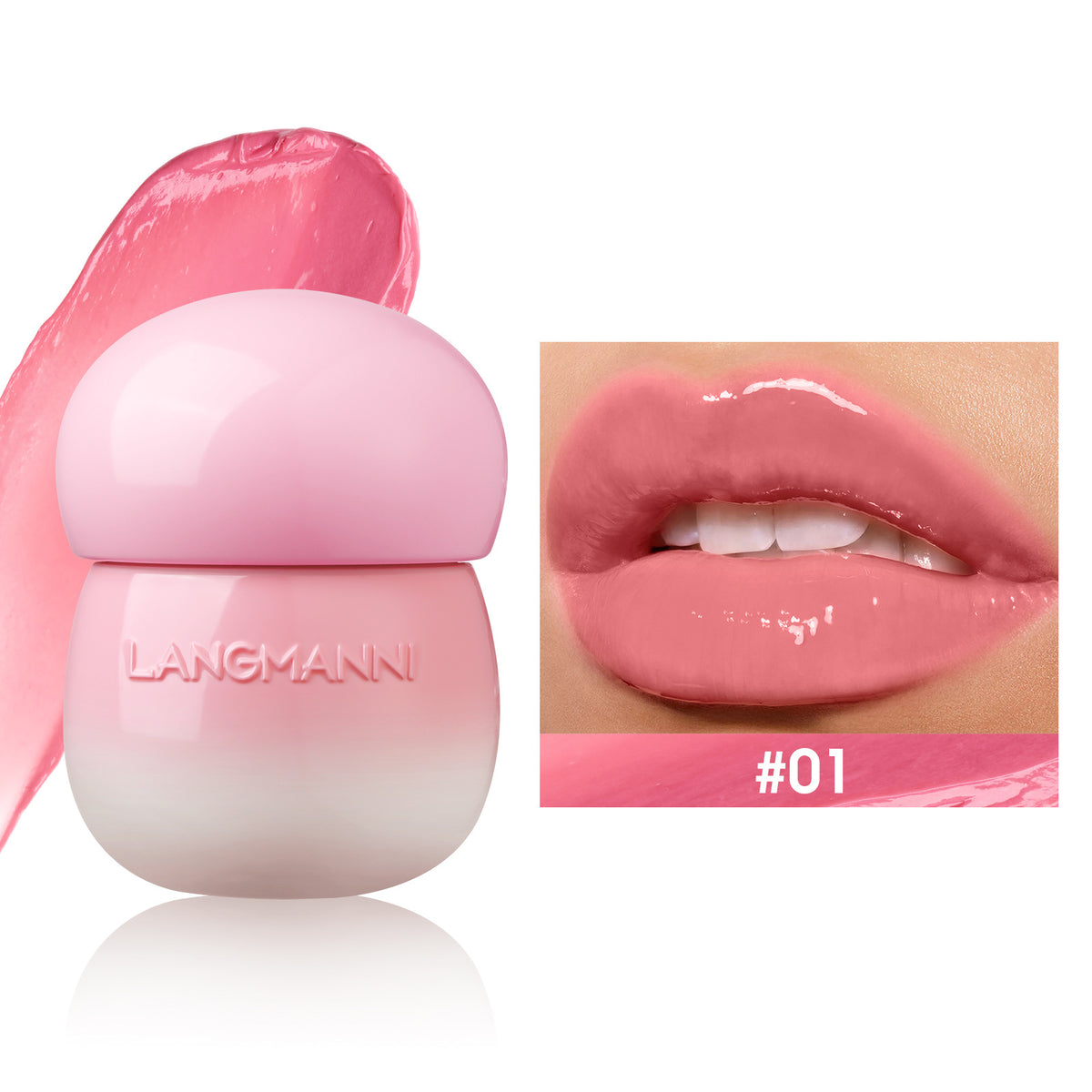 Langmanni Mushroom Lip Lacquer Moisturizing Lip Gloss Not Oily