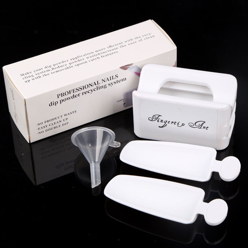 Fingertip Ant Nail Tools Double French Powder Cartridge Powder Recovery Storage Box