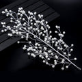 The bride wedding outdoor shooting handmade pearl comb shape sample leaves hair headdress spot