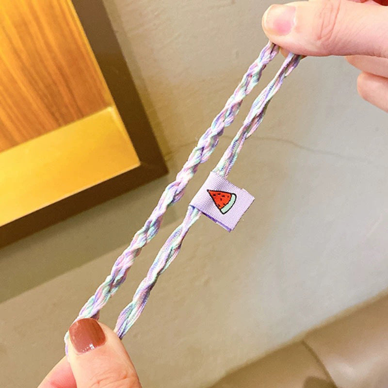 Candy Color Twist Weave Head Rope Fruit Cloth Label