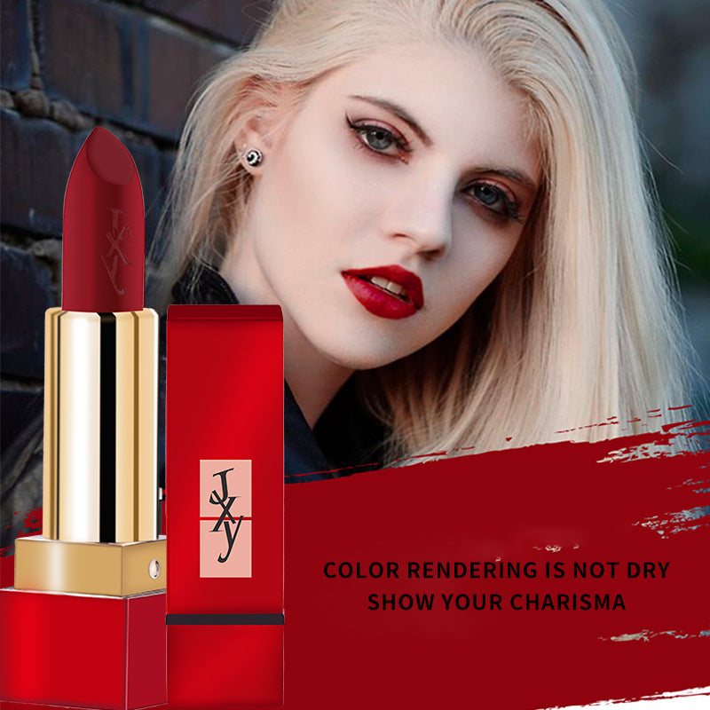 JXY Lipstick, Misty Moisturizing Not Easy To Fade Engraved Reddish Brown