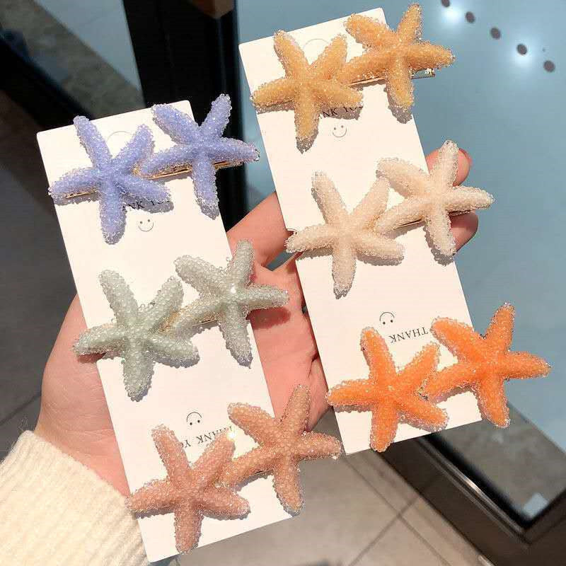 Spring New Crystal Starfish Hairpin