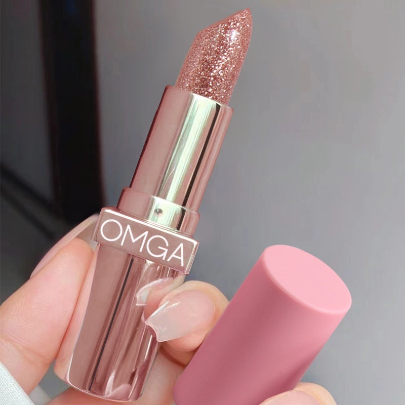 OMGA Bright Shiny Color-changing Lipstick Pearlescent Thin And Glittering