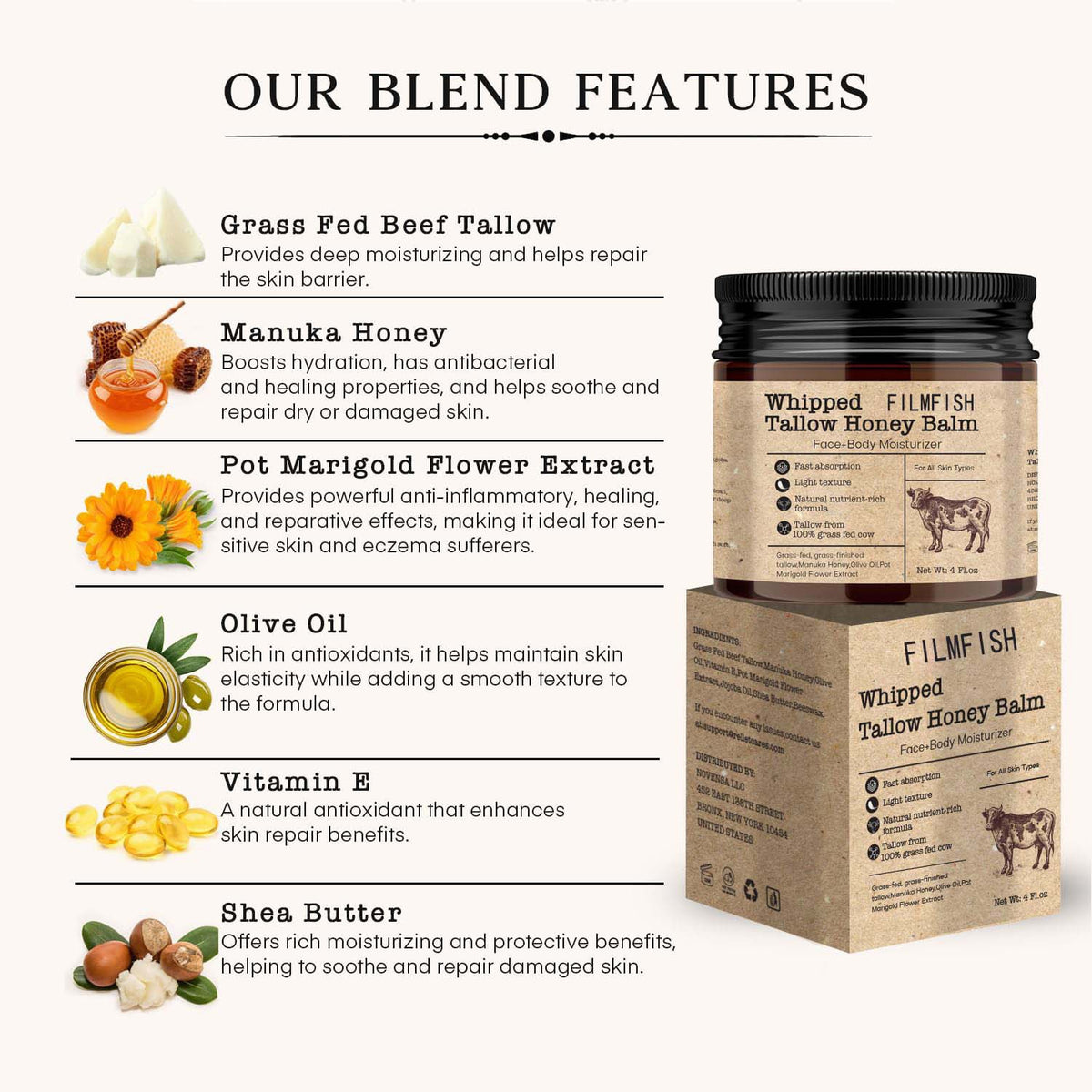 Whipped Bee Grass-fed Tallow Cream