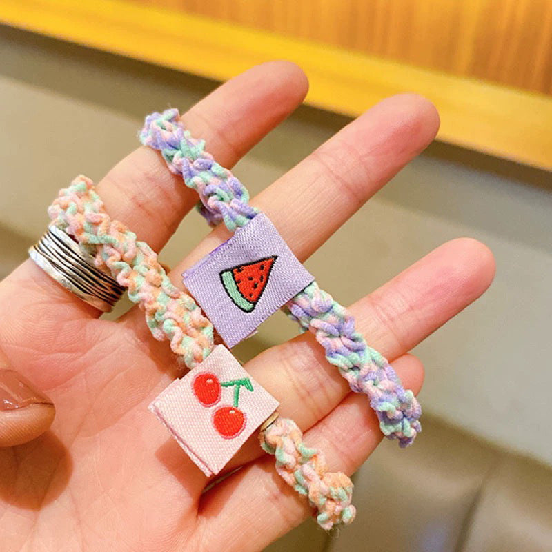 Candy Color Twist Weave Head Rope Fruit Cloth Label