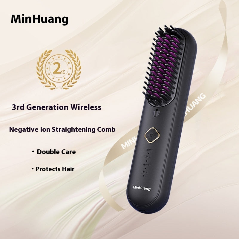 Minhuang Negative Ion Does Not Hurt Hair Straight Plywood Dual-use Electric Wireless Straight Comb