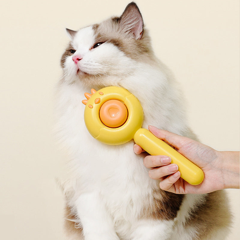 Pet Hair Cleaner Brush Cat Grooming Brush Long Or Short Hair Cats Dogs Pet Massage Brushes Self Cleaning Slicker Comb For Kitten Removes Tangles Loose Fur