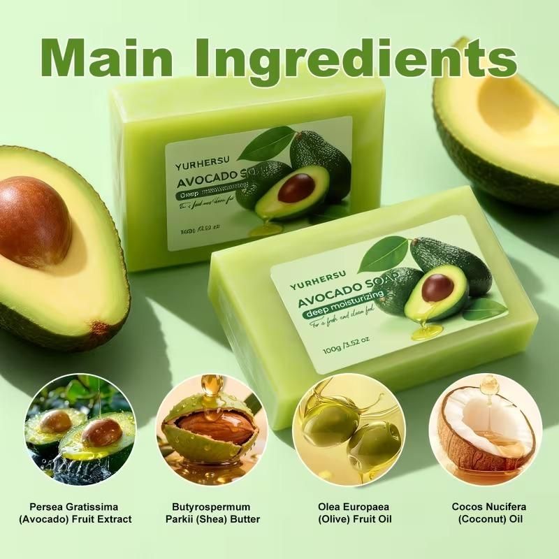Yurhersu Avocado Soap Bar with Avocado Extract (Pack of 1)