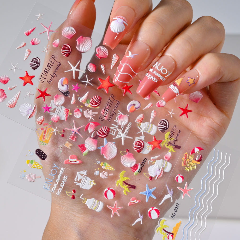 3D Ocean Wind 5D Comfort Nail Sticker