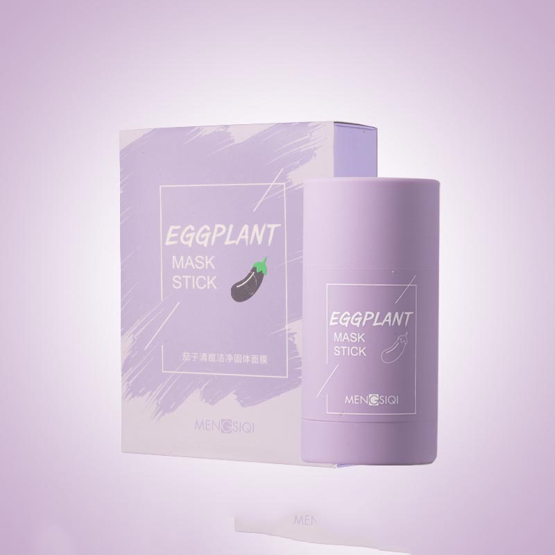 Mengsiqi Face Blackhead Cream Eggplant Green Tea Cooling Deep Cleansing Clay Mask