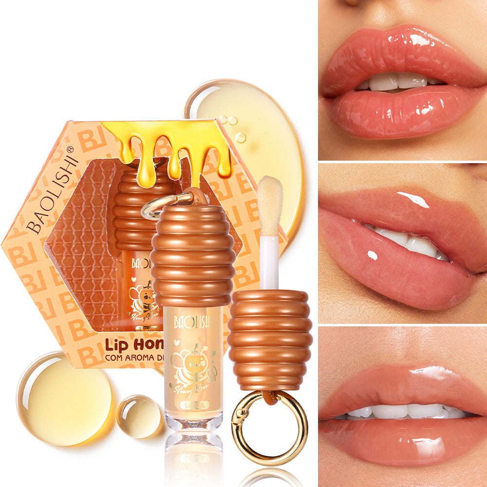 Baolishi Moisturizing And Nourishing Honey Lip Gloss Portable Keychain Can Be Pannier Bag