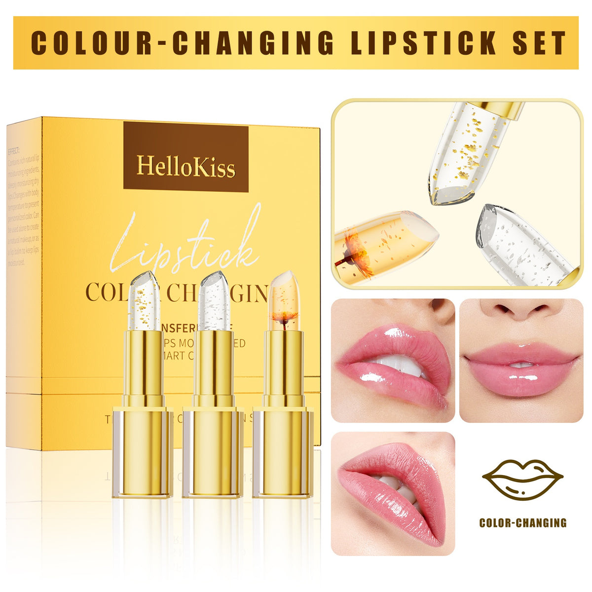 HelloKiss Anti-smudge Gilding Warm Color-changing Lipstick