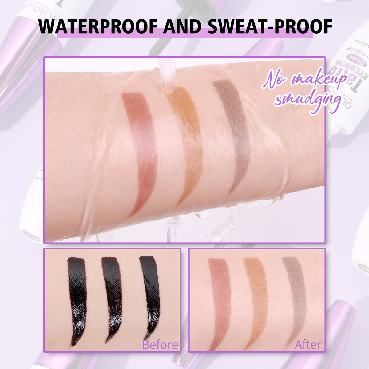 Olibolla Durable Waterproof Colorfast Semi-permanent Brow Cream