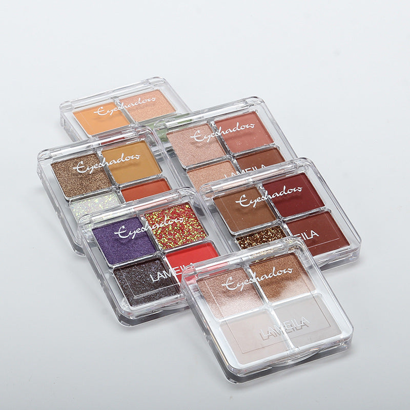 Lameimla Pearlescent Waterproof Beauty Sequin Four-Grid Eyeshadow