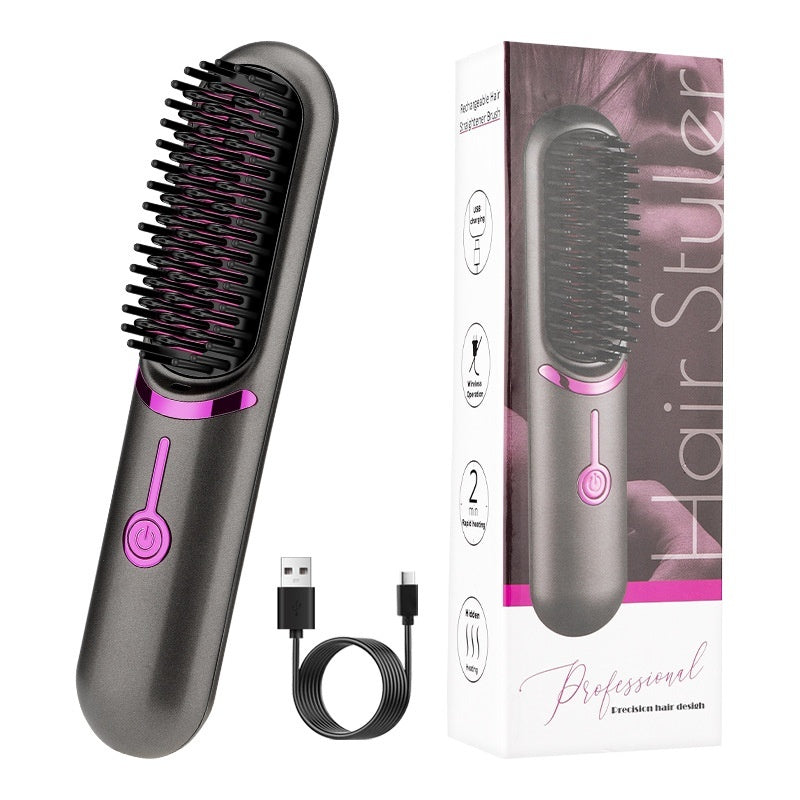 Professional Wireless Straight Comb USB Charging Hairdressing Comb Rolls