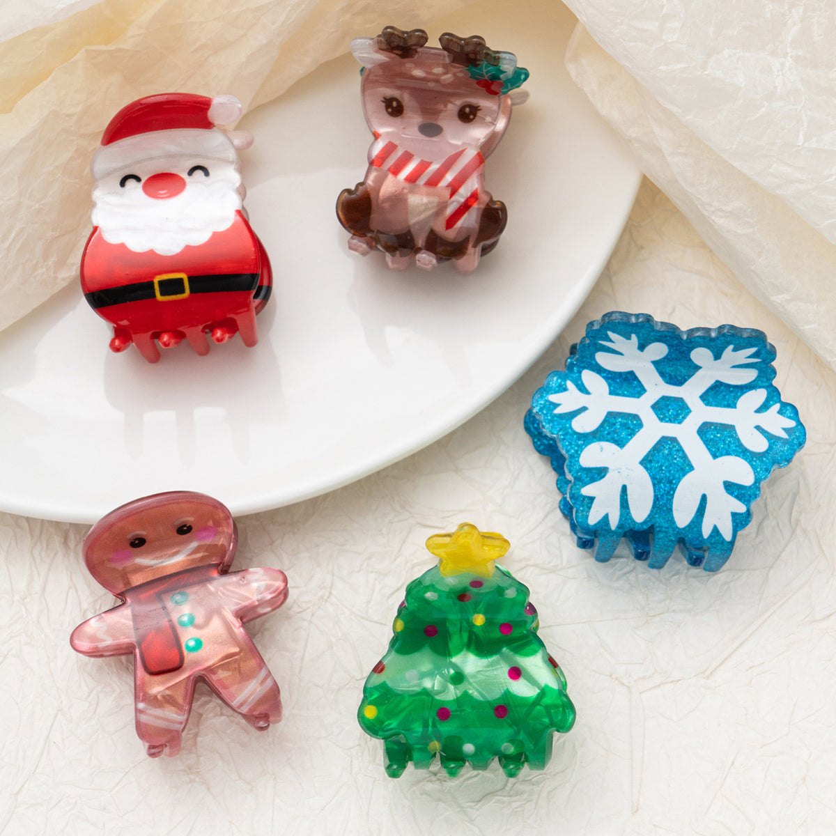 Christmas Series Grip Snowflake Gingerbread Man Hair Accessories Headdress
