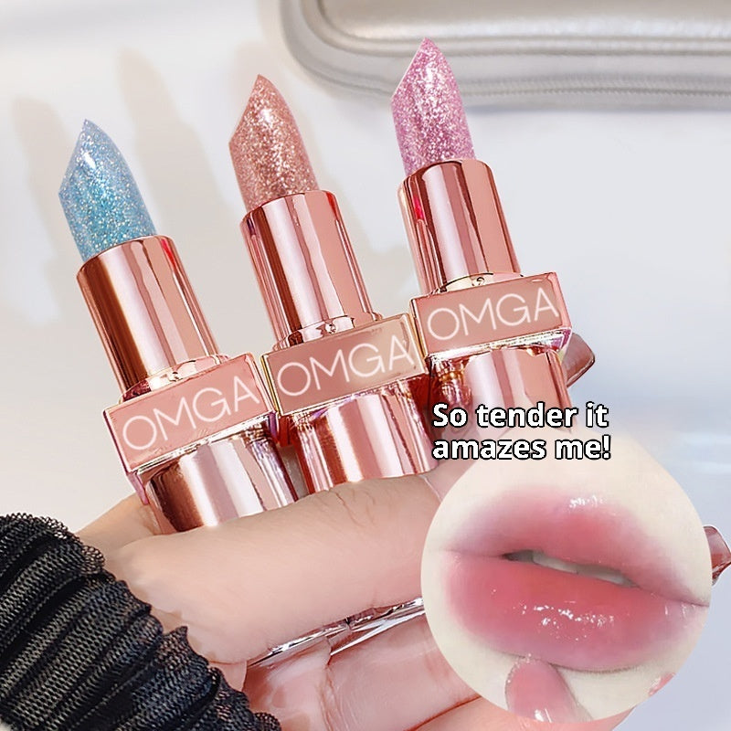OMGA Bright Shiny Color-changing Lipstick Pearlescent Thin And Glittering