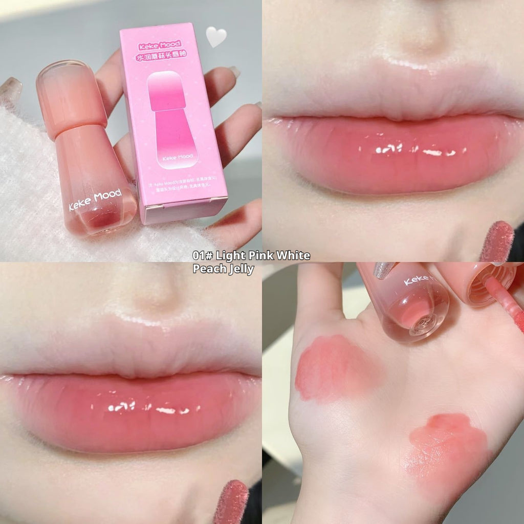 Keke Mood Moisturizing Mushroom-shaped Haircut Mirror Lip Lacquer Water Light Full Lips Moisturizing