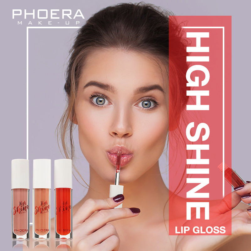 Phoera Solid Jelly Lipstick Crystal Lip Balm Water Wave Mirror Lip Gloss Long Lasting Moisturizing Lip Glaze Lip Care Makeup