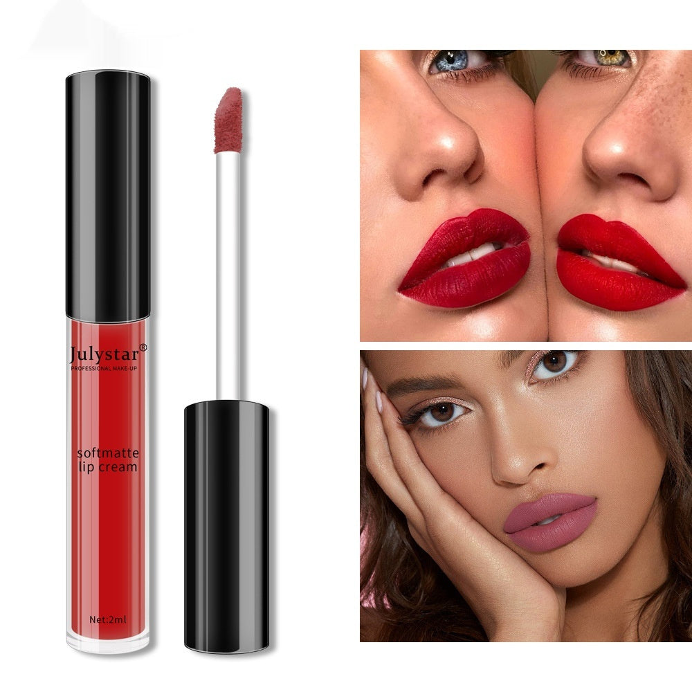 Julystar Water Mist Matte Liquid Lipstick Female Christmas Makeup Nourishing Long-lasting No Stain On Cup