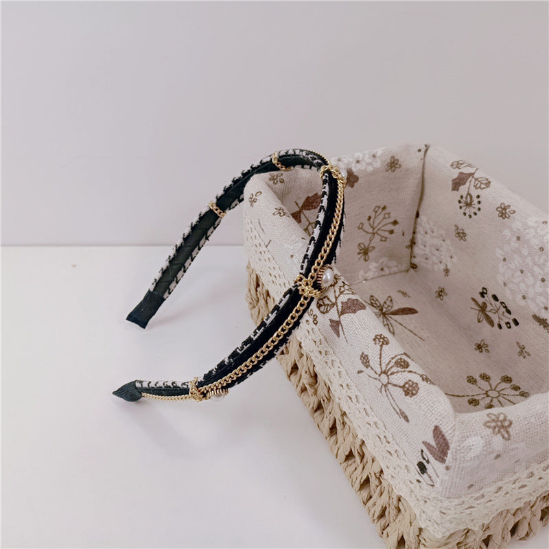 French Maiden Pearl Chain Headband