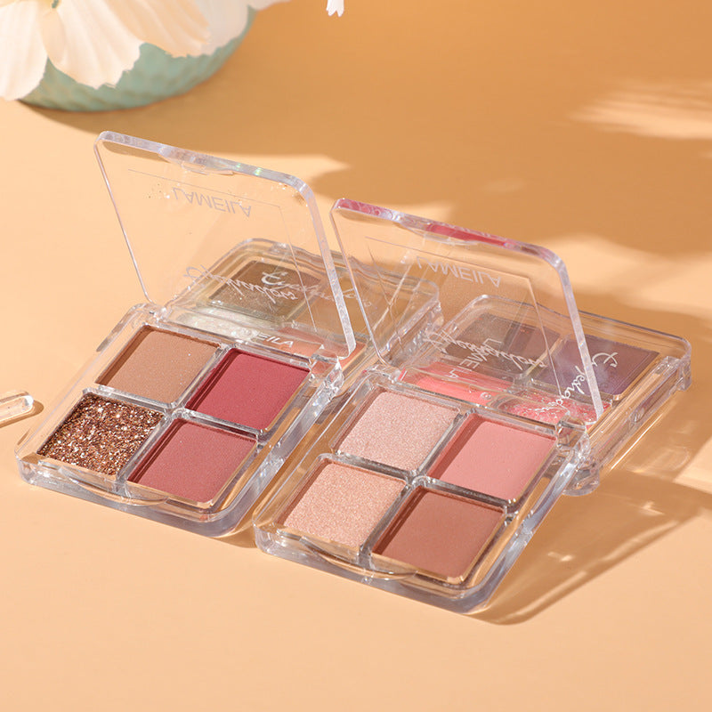 Lameimla Pearlescent Waterproof Beauty Sequin Four-Grid Eyeshadow