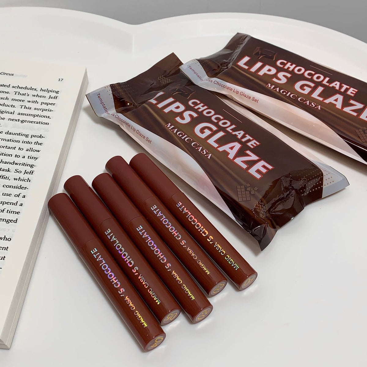 Magic Casa Five Pieces Of Chocolate Lip Glaze Set Matte Finish