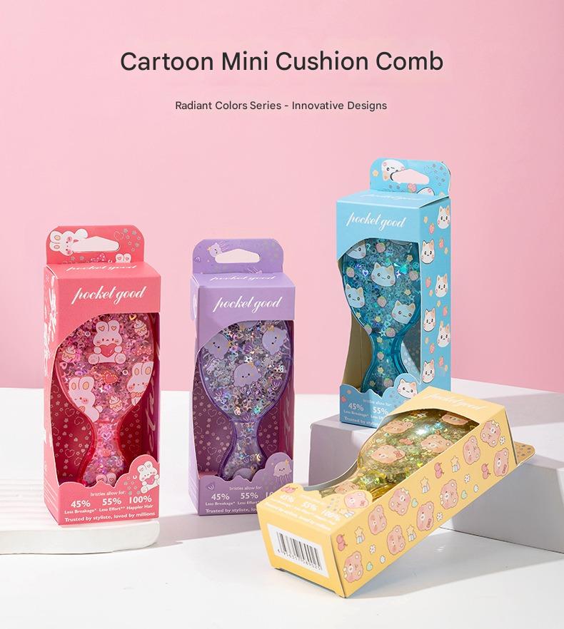 Comb Sequined Mini Air Cushion Comb Children's Fluffy Smooth Hair Comb Portable Small Portable Girl Scalp Massage Airbag Comb
