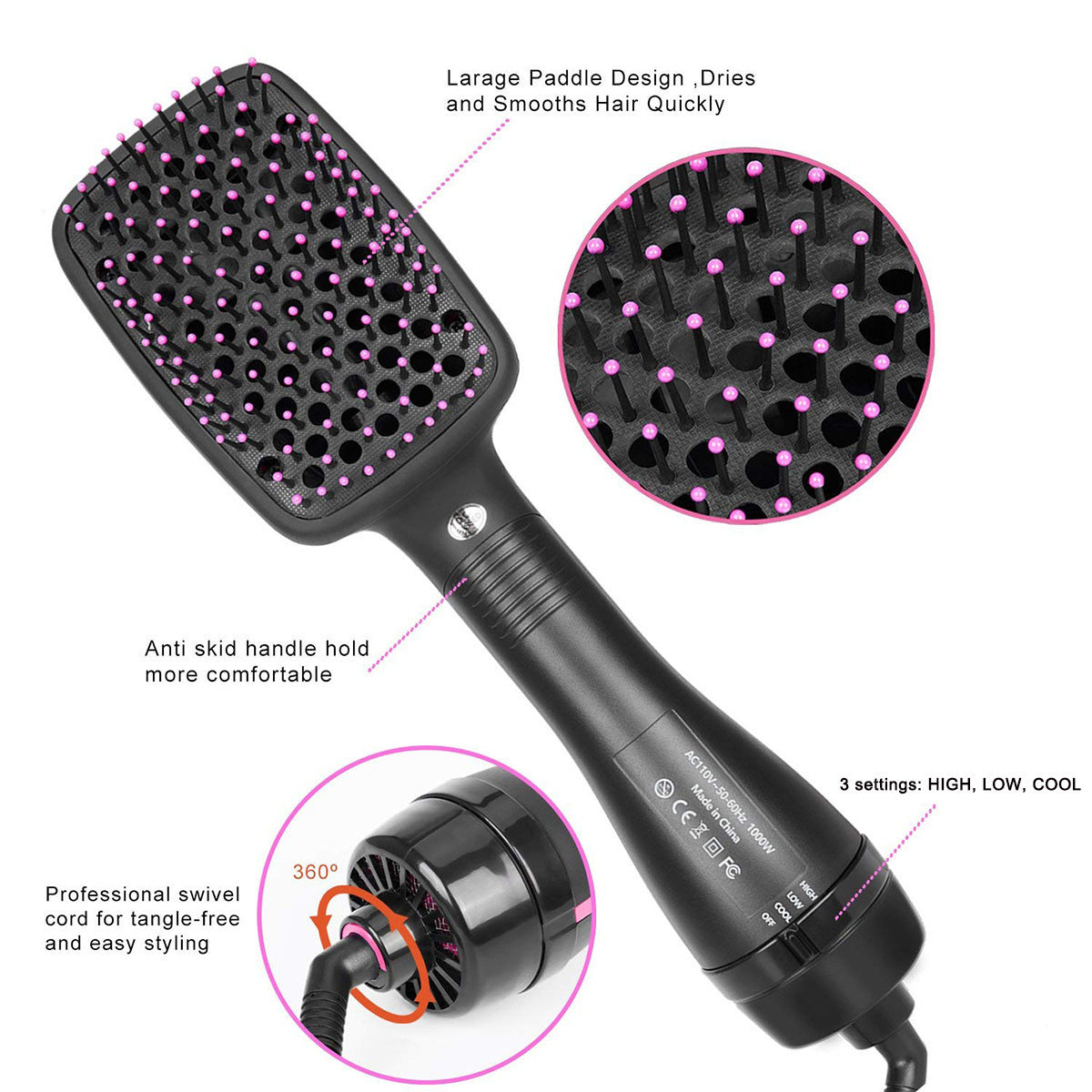 Mankami Electric Hair Dryer Comb 2 In 1