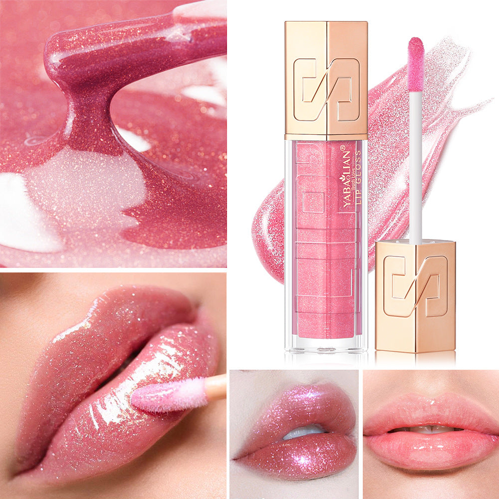 Yabaolian Makeup Hyaluronic Acid Water Light Shimmer Sequins Lip Lacquer