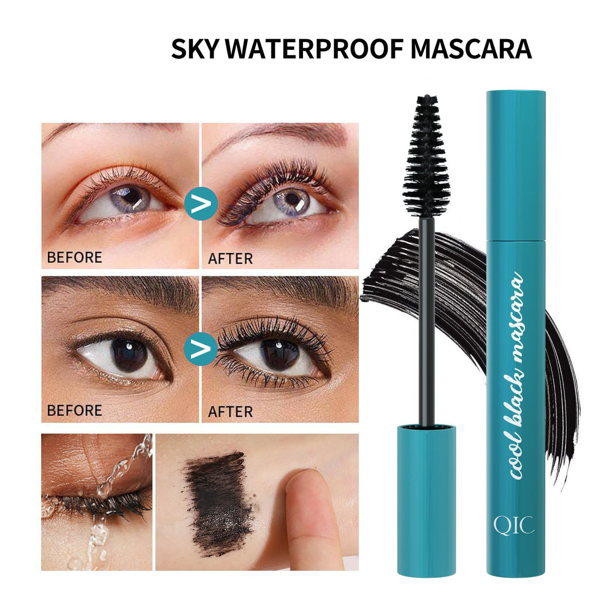 QIC Mascara Waterproof Not Smudge