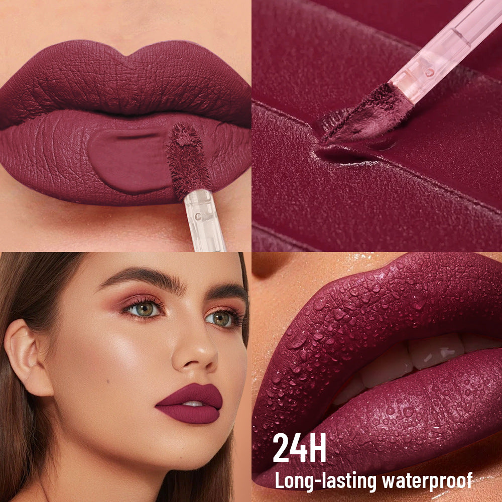 Lachava Matte Nude Lip Mud 10 Colors Lip Lacquer Waterproof Colored Lipstick