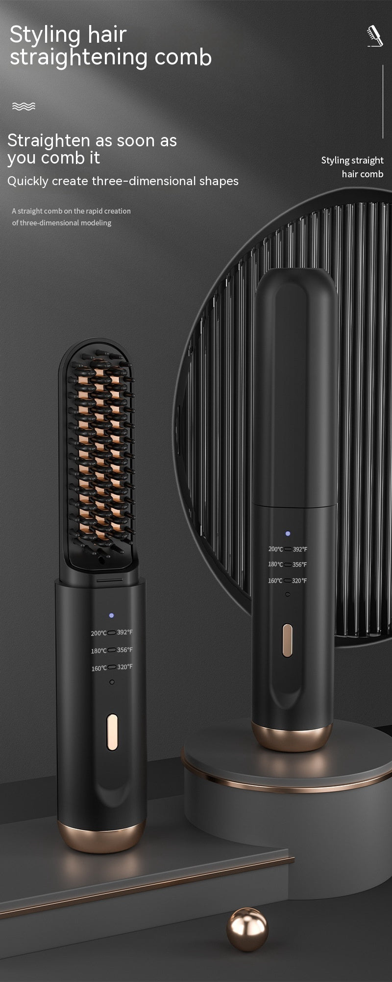 Seiko Wireless Negative Ion Straight Hair Comb