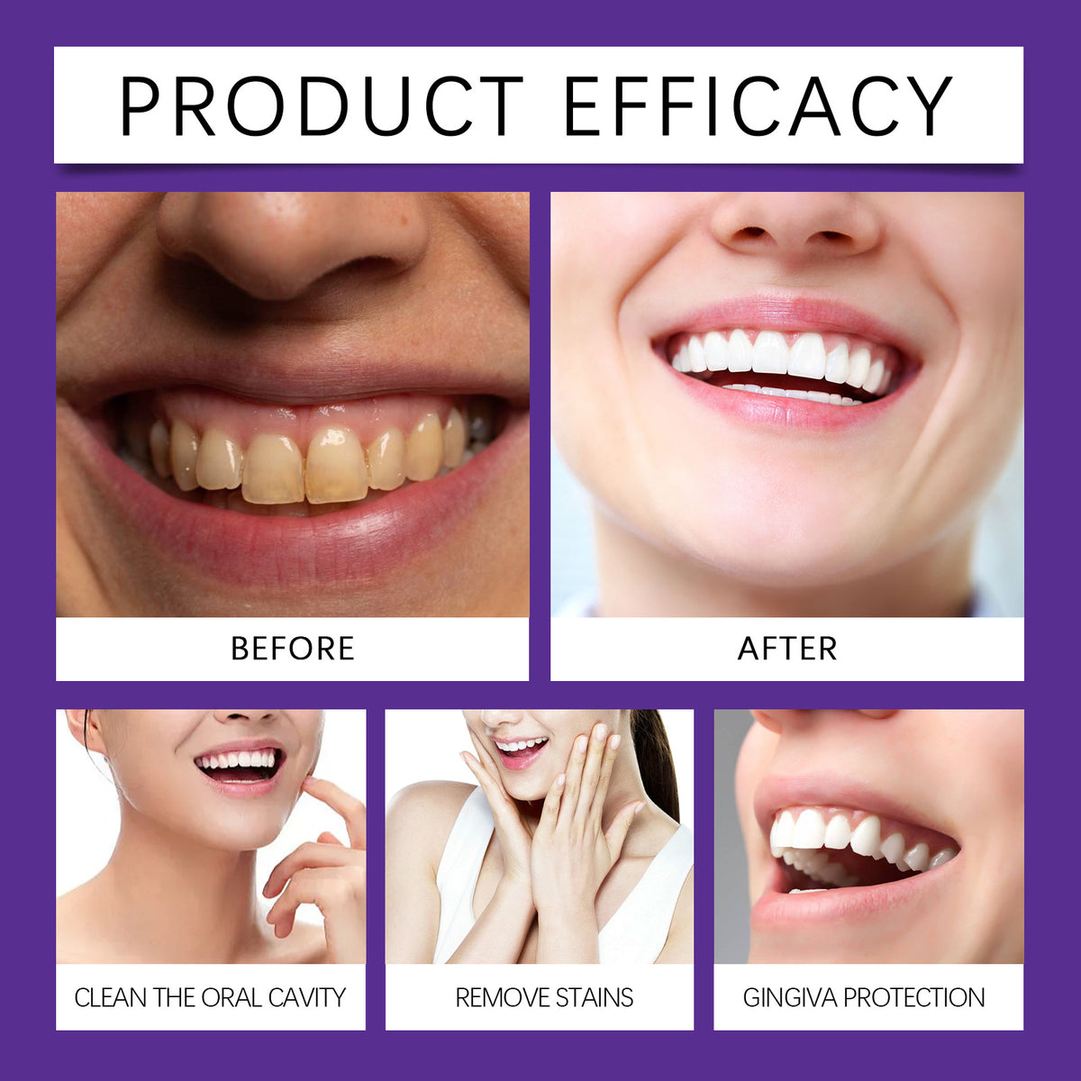 Oralhoe Purple Beauty Toothpowder Mild Cleaning Protection