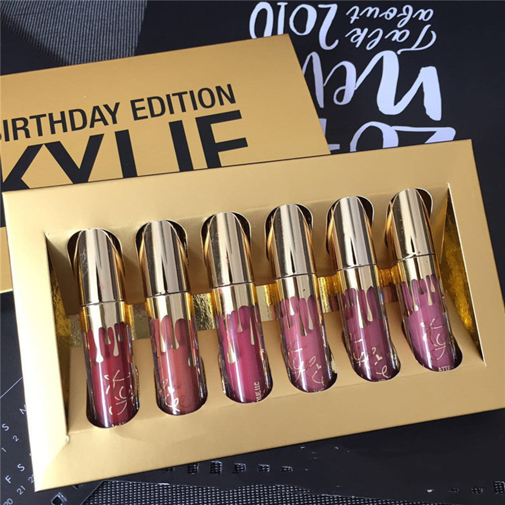 Kylie Gold 6 Lip Colors Kelly Kim Birthday Edition Non-stick Cup