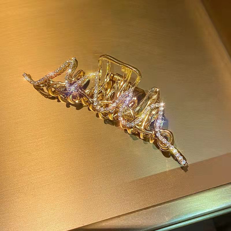Lightning Metal Liquid Back Head Grip Barrettes Female Headdress