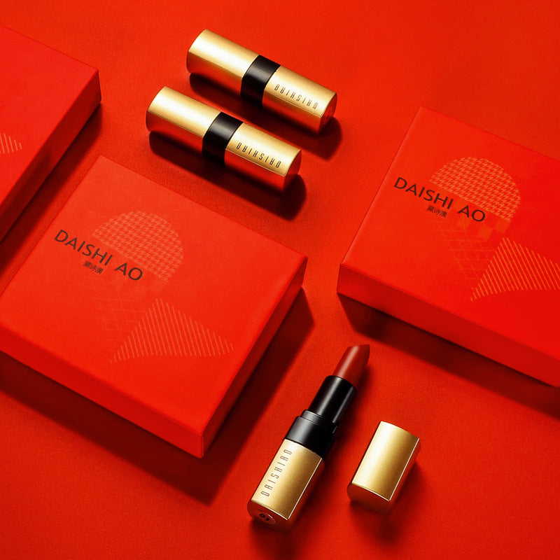 Daishiao 3 PCs Lipstick Kit Matte Velvet Matte Waterproof White Lipstick Tomato Color