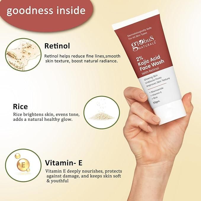 Globus Naturals Kojic Acid Facewash?125 Gm (Pack of 2)