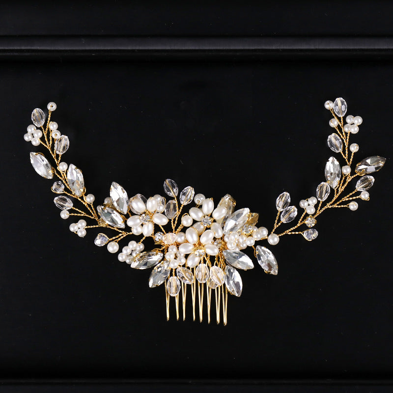 Tuoming Headdress In Europe And America Pearl Hair Comb Wedding Dress Accessories Updo Hair Accessories Bridal Ornament