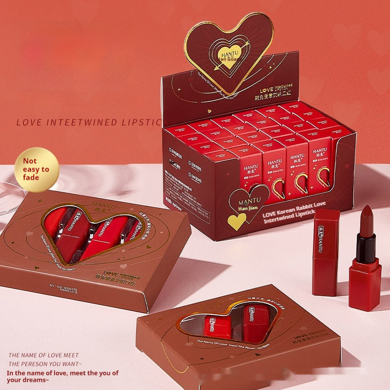 Hantu Creative Color Rendering Moisturizing Velvet Lipstick Love Gift Set