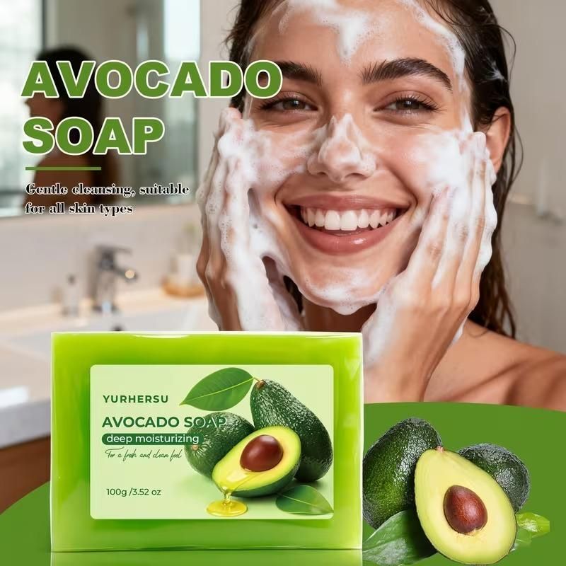 Yurhersu Avocado Soap Bar with Avocado Extract (Pack of 1)